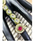 Kundan Spark Adjustable Brass Ring For Every Occasion