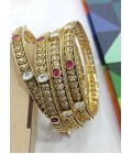 Golden Plated Brass Designer Bangles 