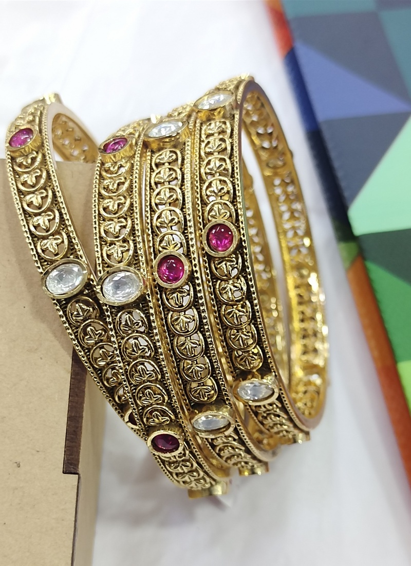 Golden Plated Brass Designer Bangles 