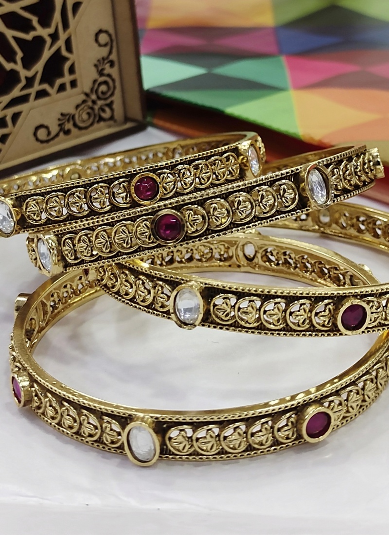 Golden Plated Brass Designer Bangles 