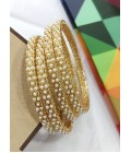 Golden Plated Designer Bangles with AD Stone Accents