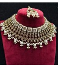 Radiant Elegance Golden-Plated Brass Ad Stone Jewelry