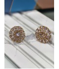 Brass Earrings With AD Stone White Moti And Diamond Accent