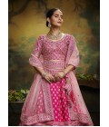 Pink Pure Silk Sequinse Bridal Lehenga Choli Pink Pure Silk Sequinse Bridal Lehenga Choli