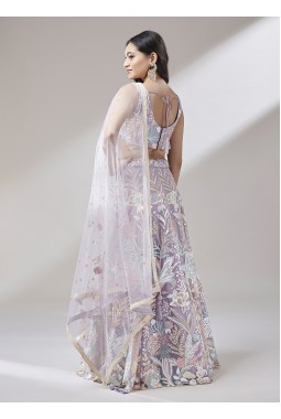 Muave Net Sequinse Wedding Lehenga Choli