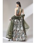 Olive Net Sequinse Wedding Lehenga Choli