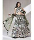 Olive Net Sequinse Wedding Lehenga Choli