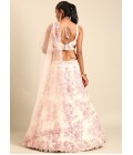 Cream Net Sequins Wedding Lehenga Choli