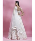 Cream Net Sequins Wedding Lehenga Choli Cream Net Sequins Wedding Lehenga Choli