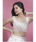 Cream Net Sequins Wedding Lehenga Choli Cream Net Sequins Wedding Lehenga Choli