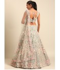 Sea Green Net Multi Sequins Wedding Lehenga Choli