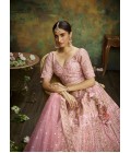 Coral Pure Silk Embroidery Bridal Lehenga Choli Coral Pure Silk Embroidery Bridal Lehenga Choli