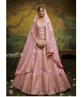 Coral Pure Silk Embroidery Bridal Lehenga Choli Coral Pure Silk Embroidery Bridal Lehenga Choli