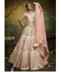 Off White Pure Silk Embroidery Bridal Lehenga Choli Off White Pure Silk Embroidery Bridal Lehenga Choli