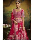 Red Pure Silk Embroidery Bridal Lehenga Choli 