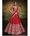 Red Pure Silk Bridal Lehenga Choli