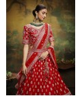 Red Pure Silk Bridal Lehenga Choli