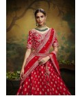 Red Pure Silk Bridal Lehenga Choli