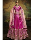 Pink Pure Silk Embroidery Bridal Lehenga Choli 