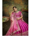 Pink Pure Silk Embroidery Bridal Lehenga Choli 