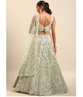 Sea Green Net Multi Sequins Wedding Lehenga Choli