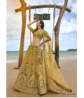 Mustard Net Sequins Bridal Lehenga Choli