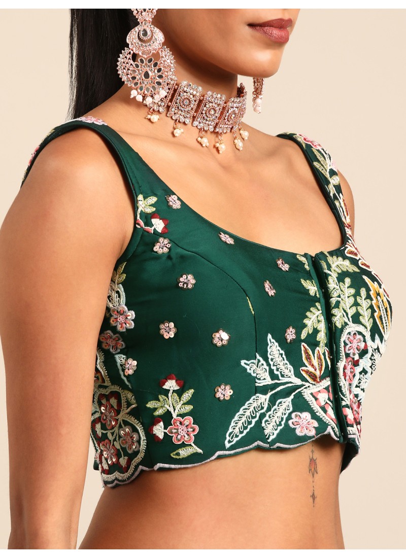 Green Georgette Sequins Wedding Lehenga Choli Green Georgette Sequins Wedding Lehenga Choli