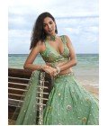 Sea Green Georgette Sequins Wedding Lehenga Choli Sea Green Georgette Sequins Wedding Lehenga Choli