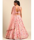 Pink Organza Sequins Wedding Lehenga Choli Pink Organza Sequins Wedding Lehenga Choli