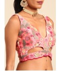 Pink Organza Sequins Wedding Lehenga Choli Pink Organza Sequins Wedding Lehenga Choli