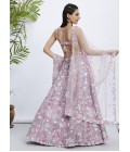 Mauve Organza Sequins Wedding Lehenga Choli