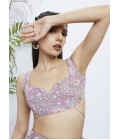 Mauve Organza Sequins Wedding Lehenga Choli