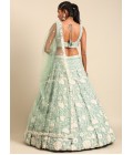 Sea Green Chinon Sequins Wedding Lehenga Choli 