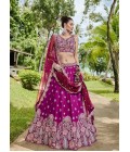 Burgundy Satin Silk Sequins Wedding Lehenga Choli Burgundy Satin Silk Sequins Wedding Lehenga Choli
