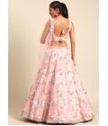 Pink Net Sequins Wedding Lehenga Choli