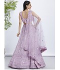 Lavender Net Sequins Wedding Lehenga Choli