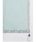 Turquoise Blue Pure Georgette Sequins Wedding Lehenga Choli