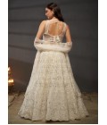 Cream Net Cutdana Embroidery Wedding Lehenga Choli 