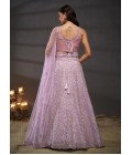 Lavender Net Cutdana Embroidery Wedding Lehenga Choli