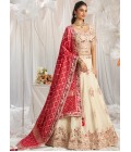 Pink Tissue Embroidery Bridal Lehenga Choli