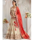 Red Tissue Embroidery Wedding Lehenga Choli