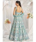 Lime Green Net Sequins Embroidery Bridal Lehenga Choli