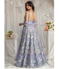 Mauve Net Sequins Embroidery Wedding Lehenga Choli