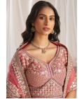 Rose Gold Bridal Net Gotapatti Embroidery Wedding Lehenga Choli