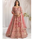 Rose Gold Bridal Net Gotapatti Embroidery Wedding Lehenga Choli