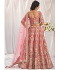 Rose Gold Bridal Net Gotapatti Embroidery Wedding Lehenga Choli