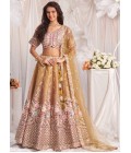 Rose Gold Bridal Net Gotapatti Embroidery Lehenga Choli