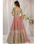 Sea Green Shaded Bridel Net Gotapatti Embroidery Lehenga Choli