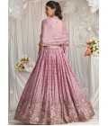 Lavender Georgette Sequins Embroidery Lehenga Choli