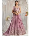 Lavender Georgette Sequins Embroidery Lehenga Choli